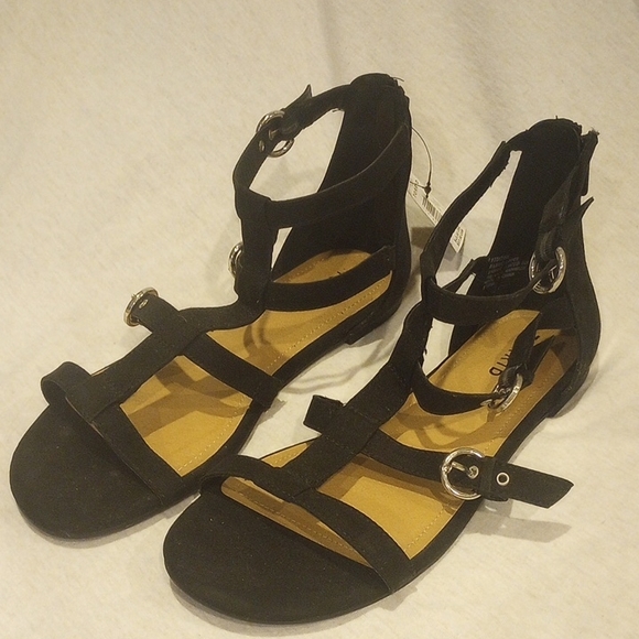 torrid Shoes - torrid Black Strappy Gladiator Sandals with Silver Buckles
